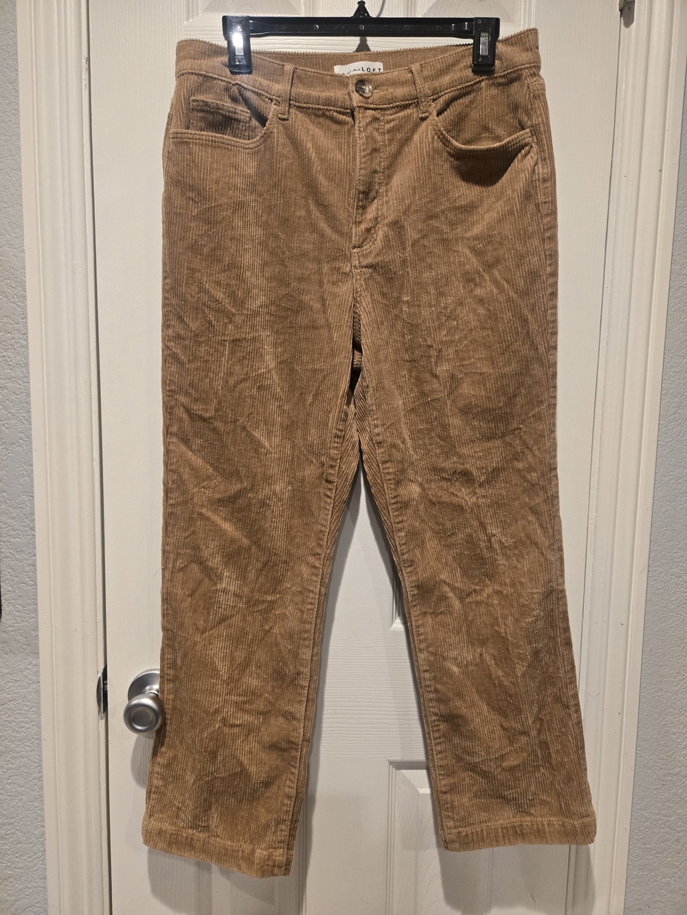LOFT Golden Brown Corduroy Pants Classic Straight-leg Soft Textured Ribbed